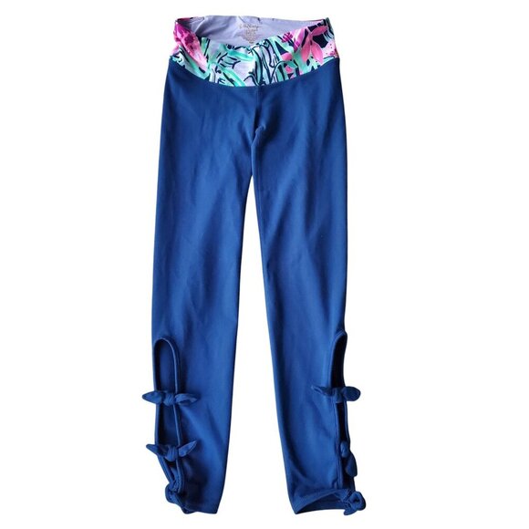 Lilly Pulitzer Luxletic Noelani Weekender Midi LE Leggings in Royal Blue XXS - Picture 4 of 15